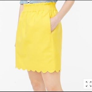 NWT✨ J. Crew Yellow Scalloped Linen Skirt